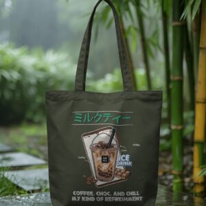 Dark Coffee Print Tote Bag