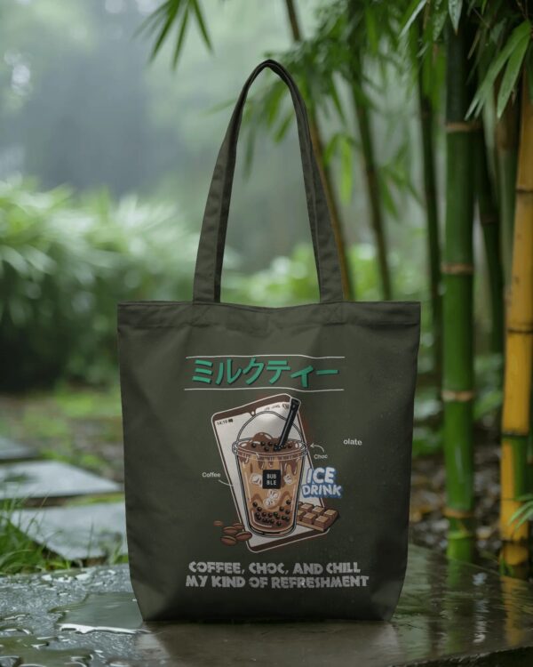 Dark Coffee Print Tote Bag